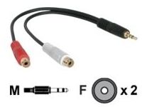 C2G Value Series 3.5mm Stereo Plug/RCA Jack x2 Y-Cable audio kabel 2 x RCA Zwart