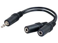 C2G Value Series 3.5mm Stereo Plug to 3.5mm Stereo Jack x2 Y-Cable audio kabel 0,15 m Zwart