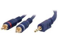 C2G 1m Velocity 3.5mm Stereo Male to Dual RCA Male Y-Cable audio kabel 2 x RCA Zwart