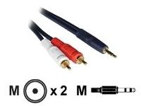 C2G 15m Velocity 3.5mm Stereo Male to Dual RCA Male Y-Cable audio kabel 2 x RCA Zwart