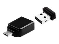 Verbatim Nano - USB-Stick 16 GB met micro-USB-connector - Zwart